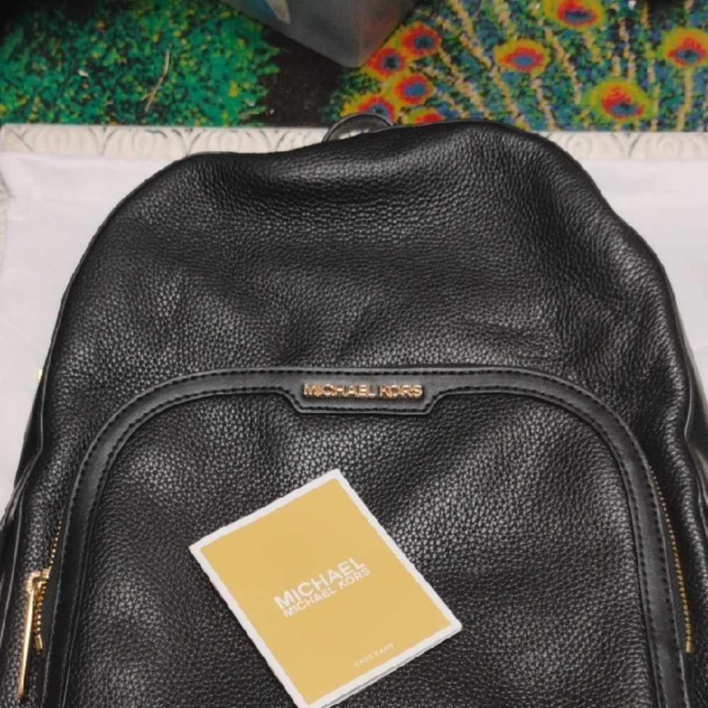 Michael Kors Black Leather Backpack